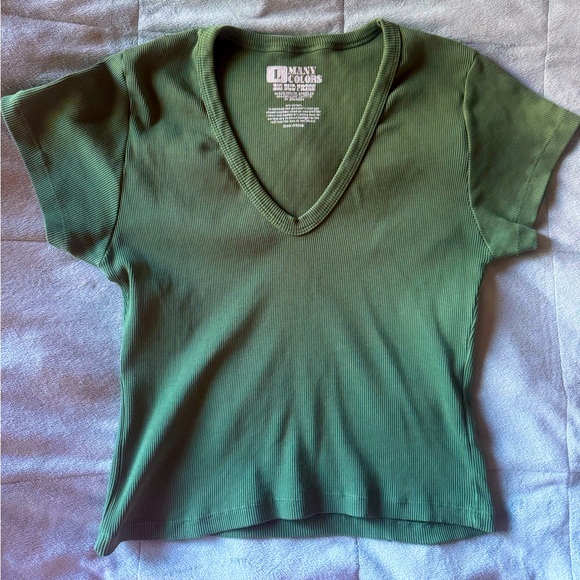 Big Bus Press V-neck Baby Doll Short Sleeve Top - Picture 3 of 6